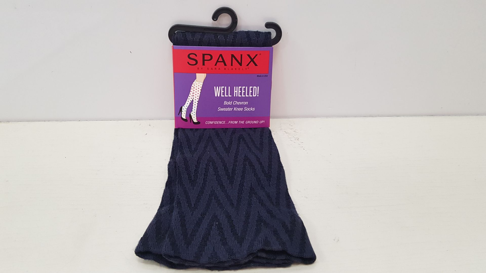 32 X BRAND NEW SPANX WELL HEELED SWEATER KNEE SOCKS IN HEATHER NAVY SIZE REGULAR RRP $18.00 (TOTAL
