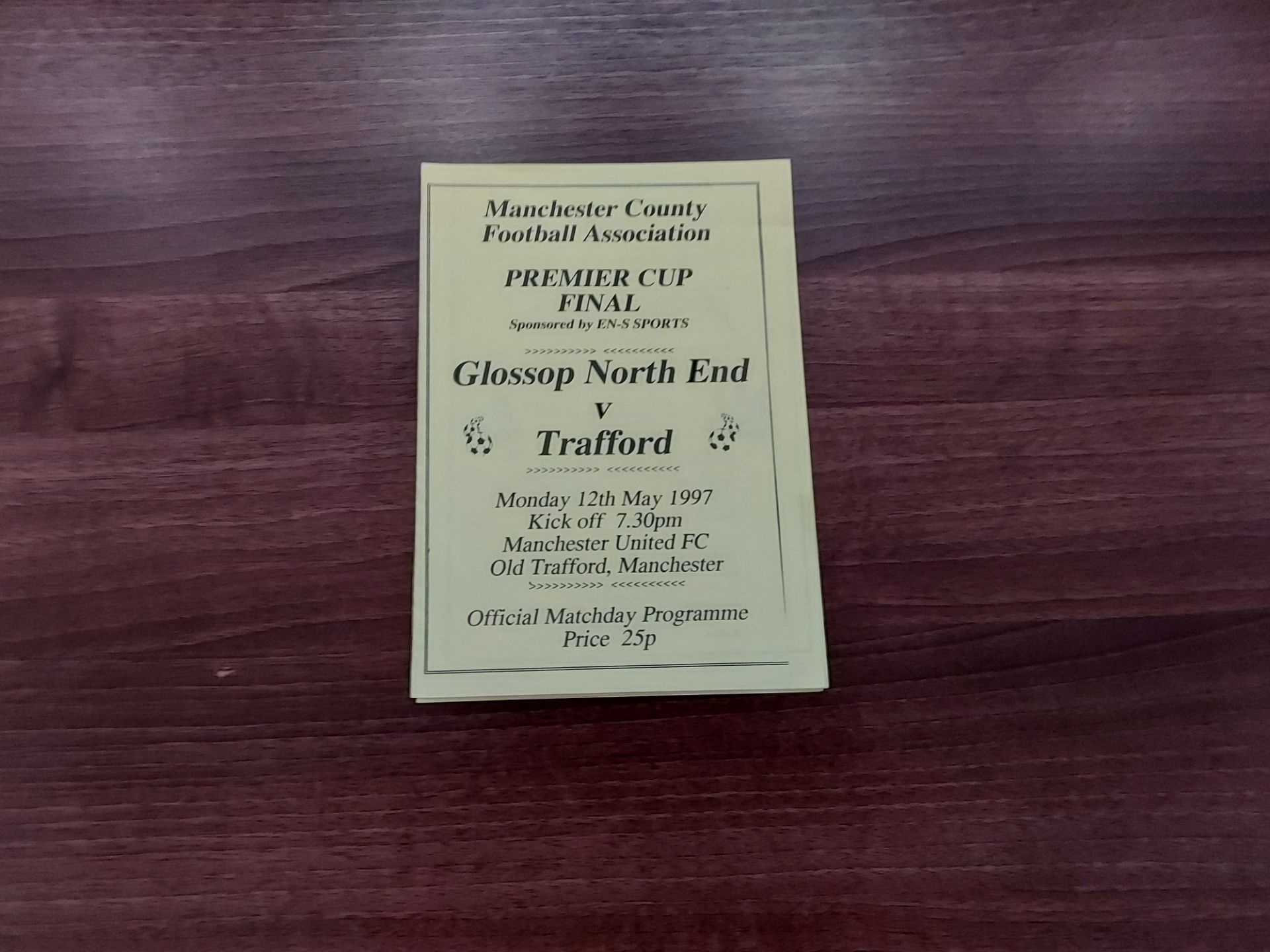 GLOSSOP VS TRAFFORD (MANCHESTER COUNTY PREMIER FINAL) 1996/97