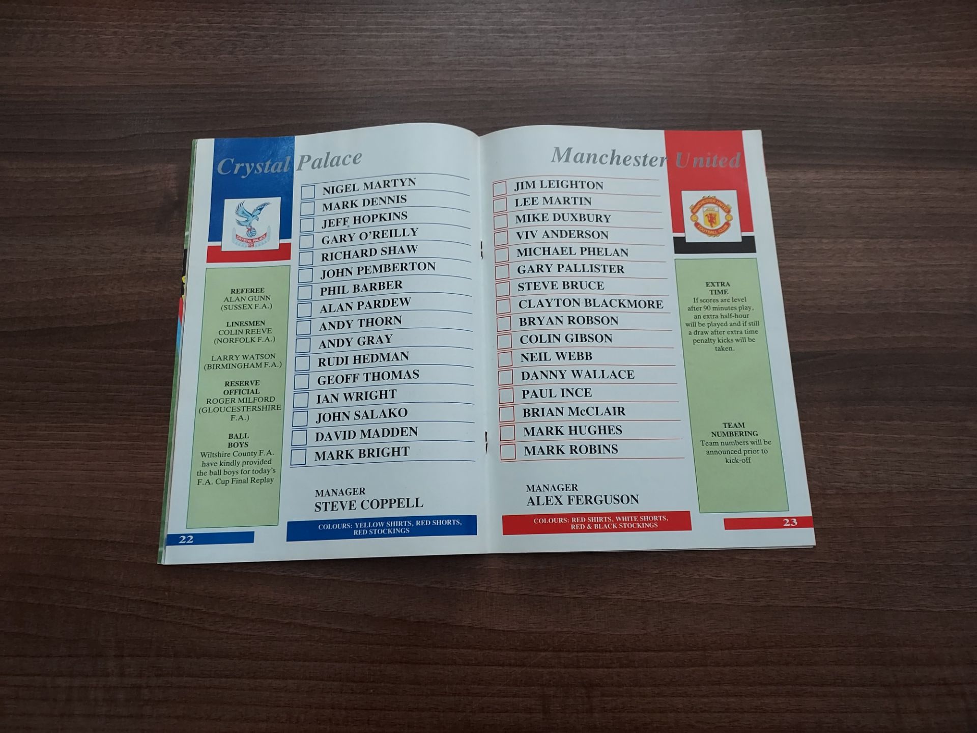 MANCHESTER UNITED VS PALACE (FA CUP FINAL) 1989/90 - Image 2 of 2