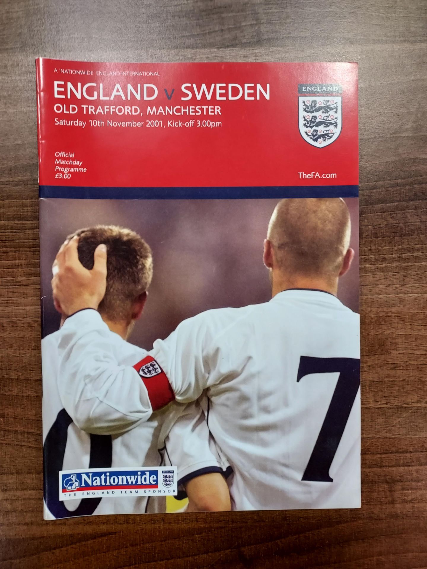 ENGLAND INTERNATIONAL - SWEDEN 2001/2