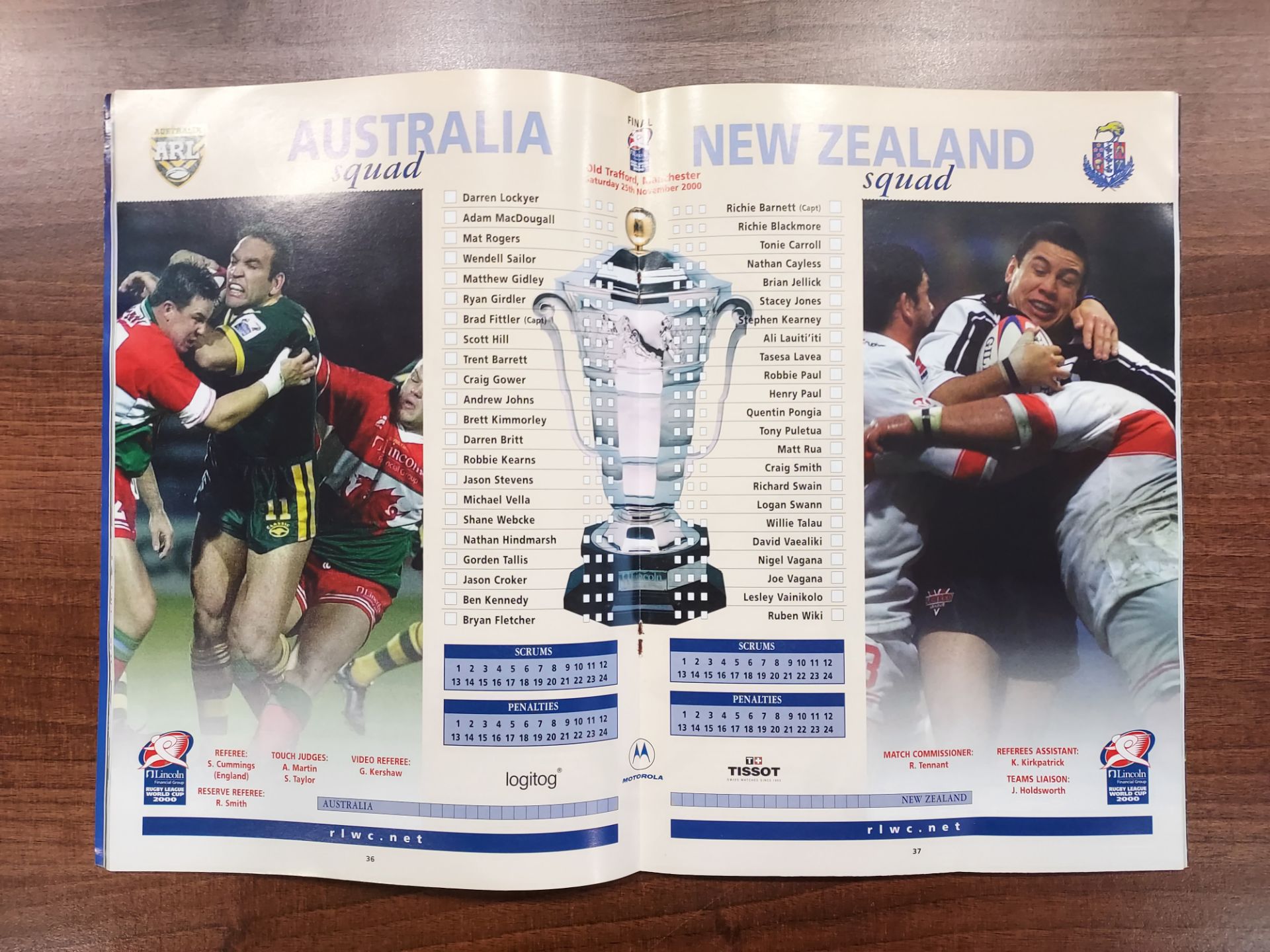 AUSTRALIA VS NEW ZEALAND - (RUGBY LEAGUE) 2000/1 - Image 2 of 2