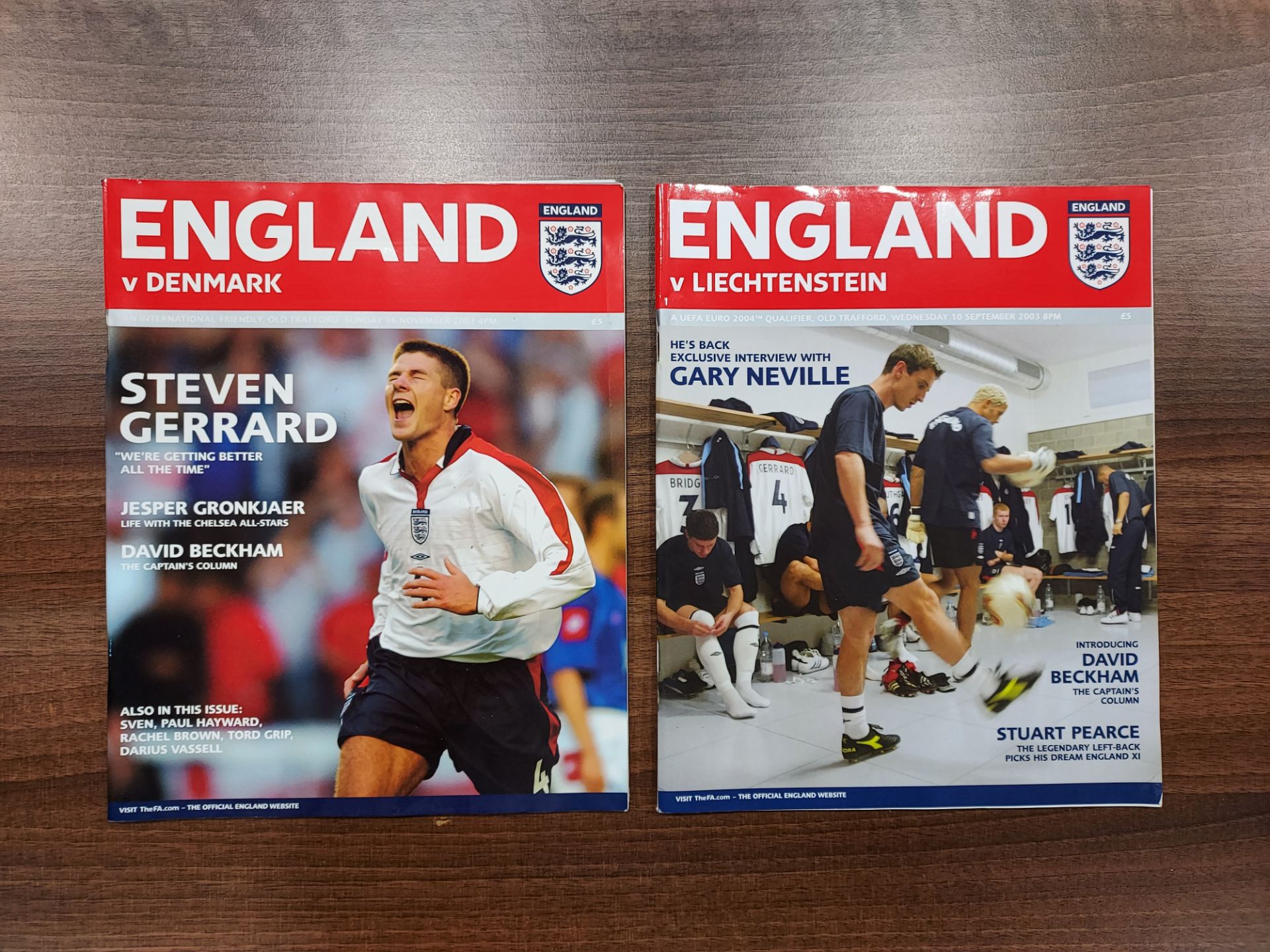 2 X ENGLAND INTERNATIONALS - LI ECHEWSTEN, DENMARK 2003/4