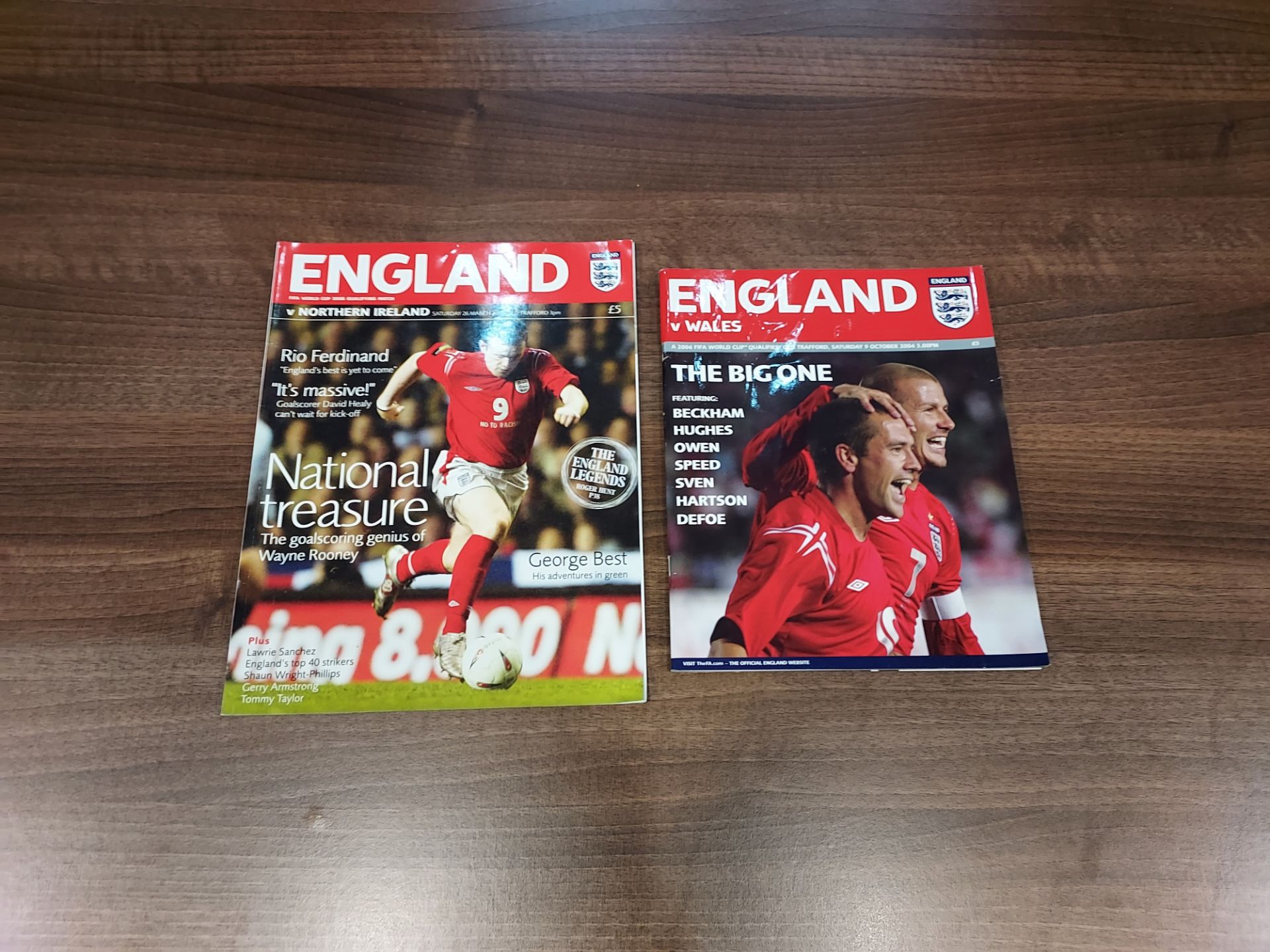 2 X ENGLAND INTERNATIONALS - WALES, N.IRELAND 2004/05