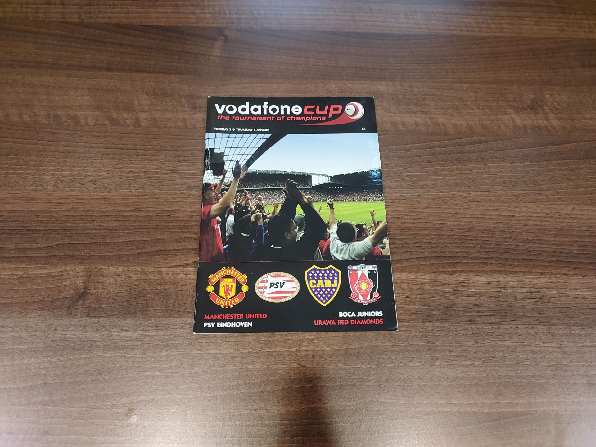 VODAFONE CUP PROGRAM - MANCHESTER UNITED VS PSV, URANA, BOCA 2004/05