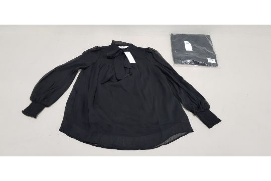 15 X BRAND NEW DOROTHY PERKINS BLACK BLOUSES UK SIZE 10 AND 12 RRP £24.00 (TOTAL RRP £360.00)