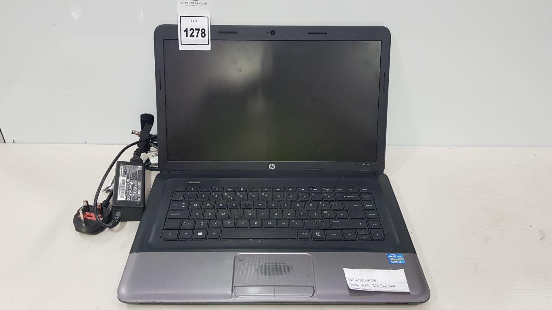 HP 250 LAPTOP, INTEL CORE I3 2ND GEN, HARD DRIVE WIPED, COMES WITH CHARGER