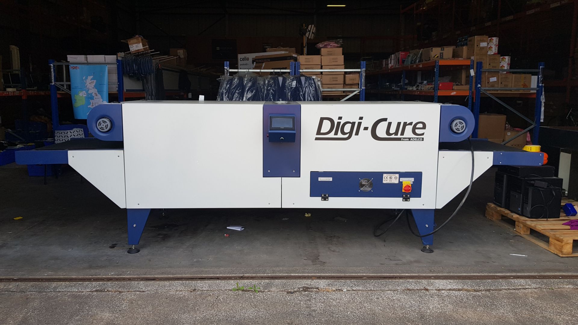 1 X ADELCO DIGI-CURE HOT AIR TEXTILE CONVEYER DRYER