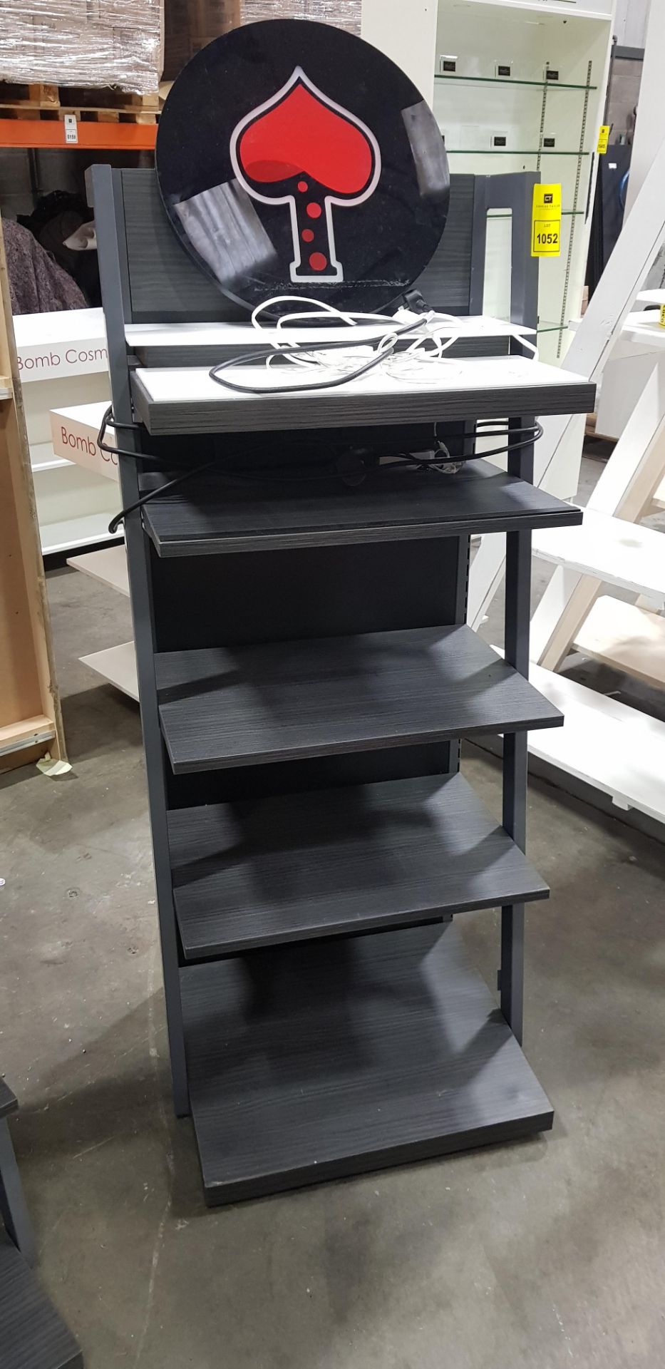 1 X 5 TIER ADJUSTABLE SHELVING UNIT COMES WITH SOCKET EXTENSION AND LED LIGHTS (56CM D X 60CM W X