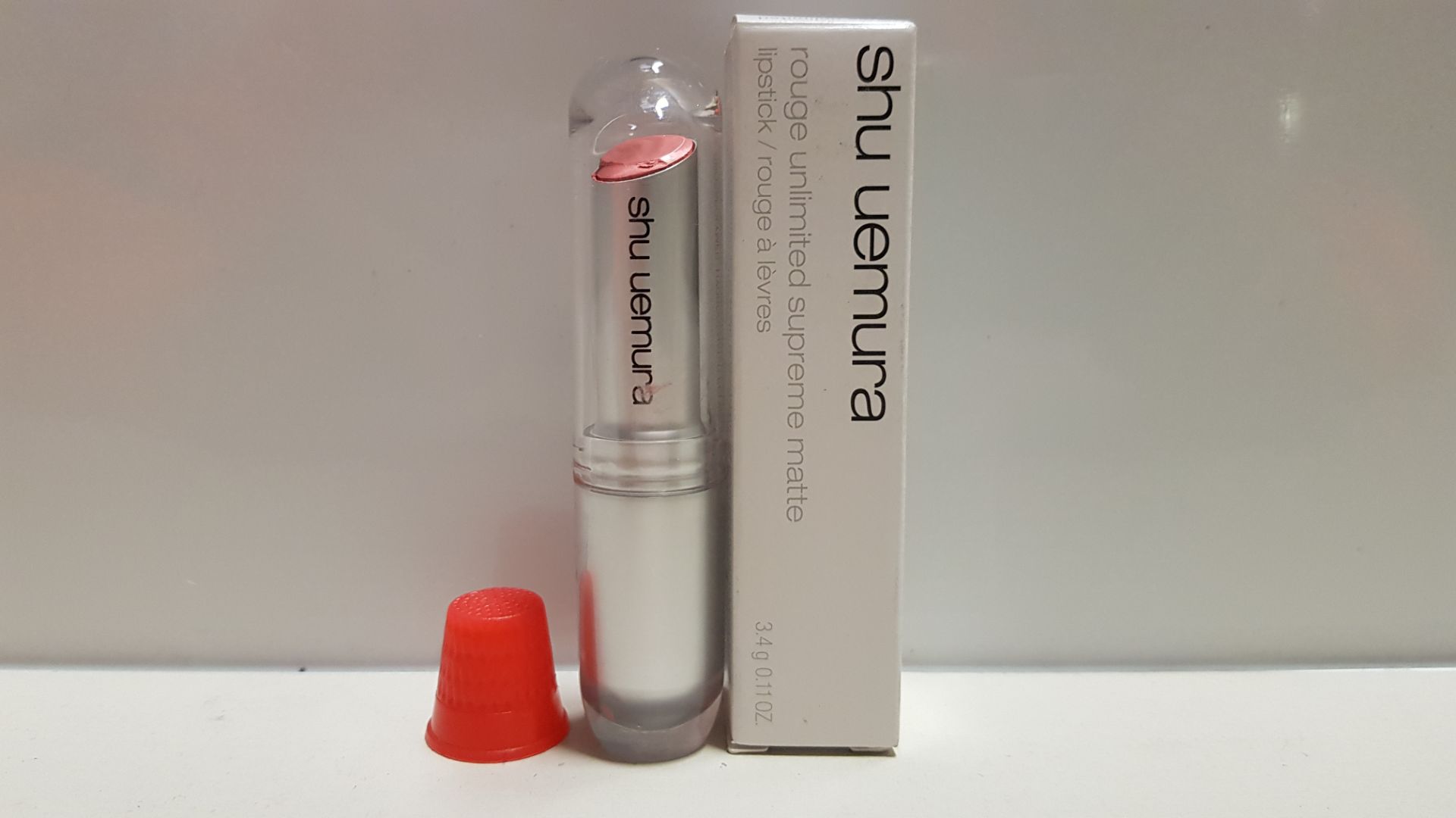 45 X BRAND NEW SHU UEMURA ROUGE UNLIMITED SUPREME MATTE LIPSTICK - 3.4g (NOTE: BOXES SLIGHTLY