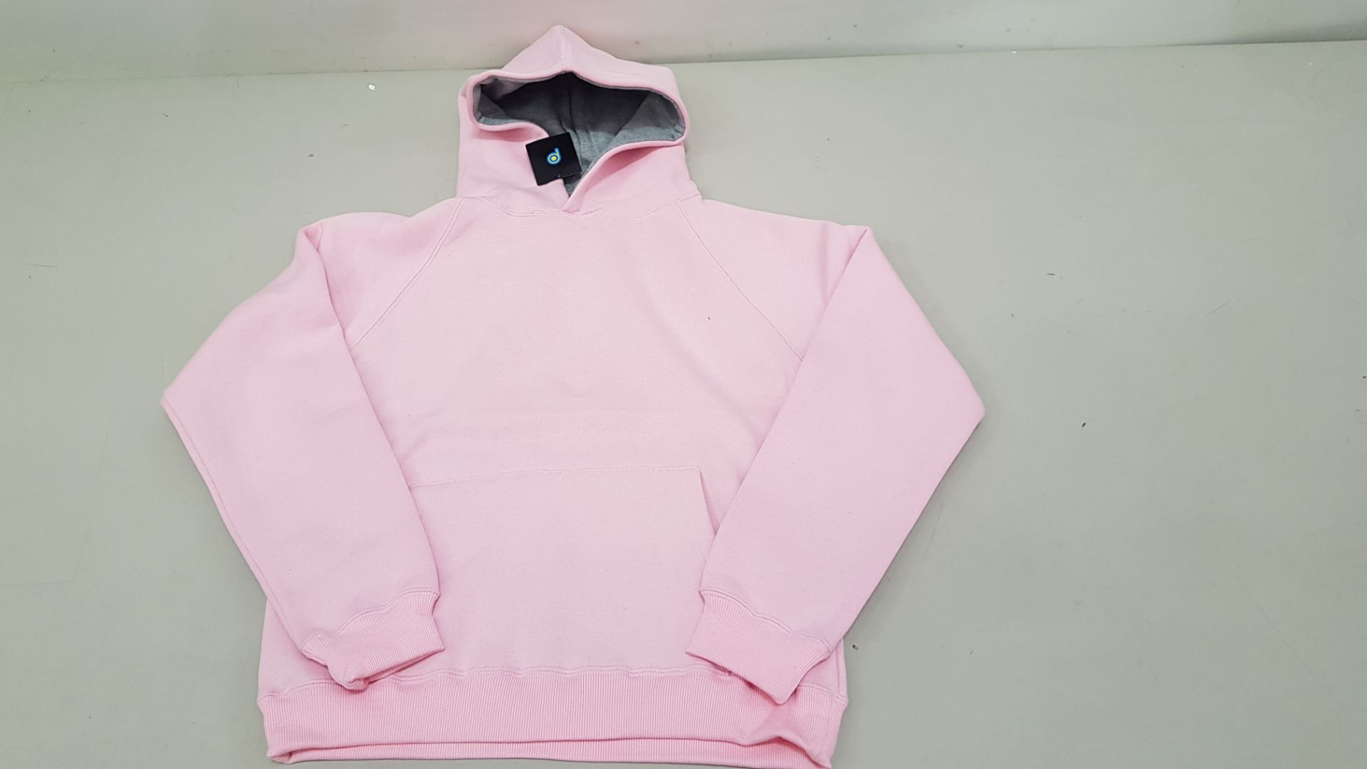 20 X BRAND NEW PAPINI HOODED SWEATSHIRTS IN PINK / GREY MARL SIZE 11-12 YEARS
