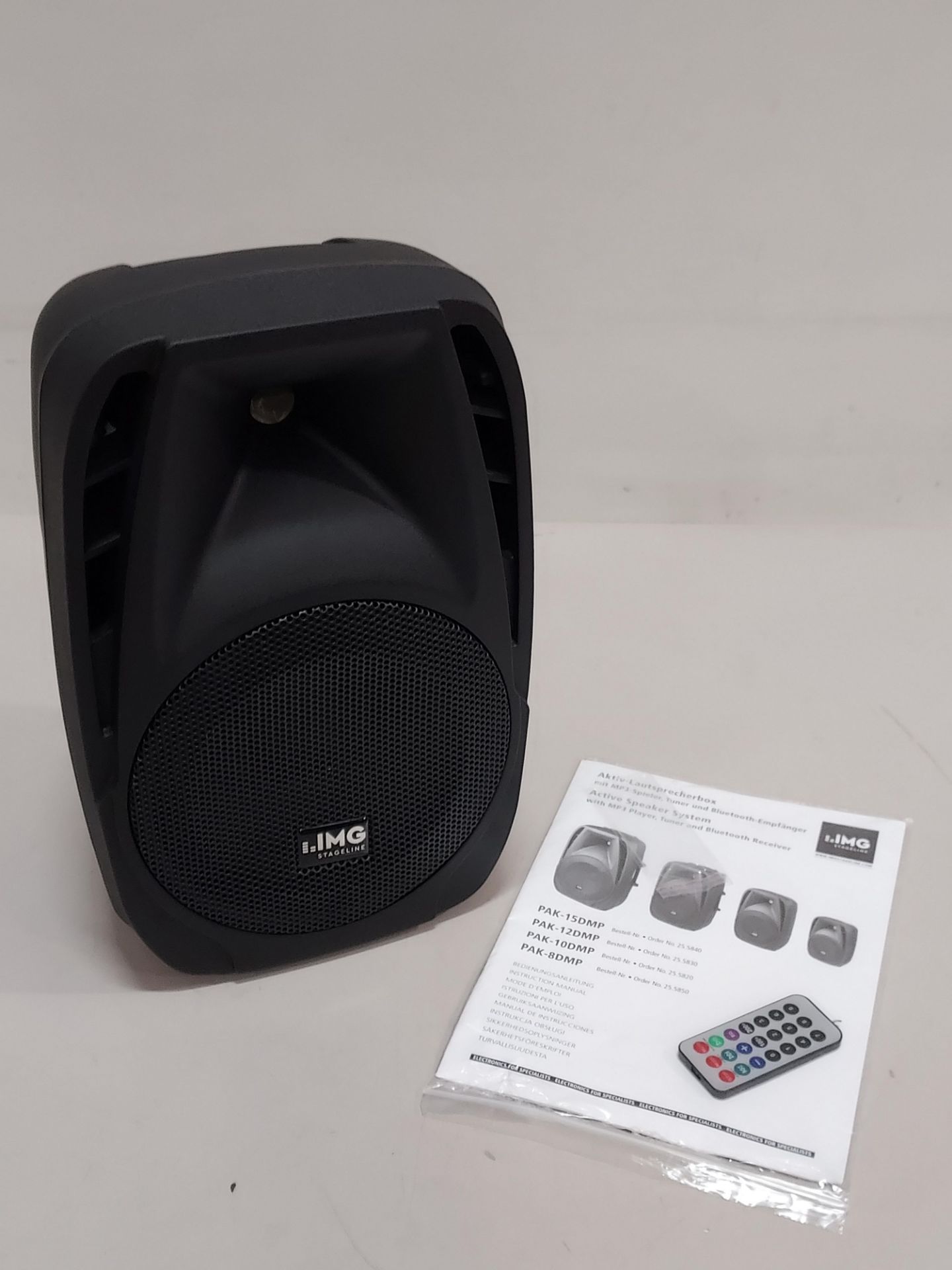 2 X BRAND NEW IMG STAGELINE PAK-8DMP ACTIVE SPEAKER SYSTEM WITH MP3 PLAYER, TUNER & BLUETOOTH