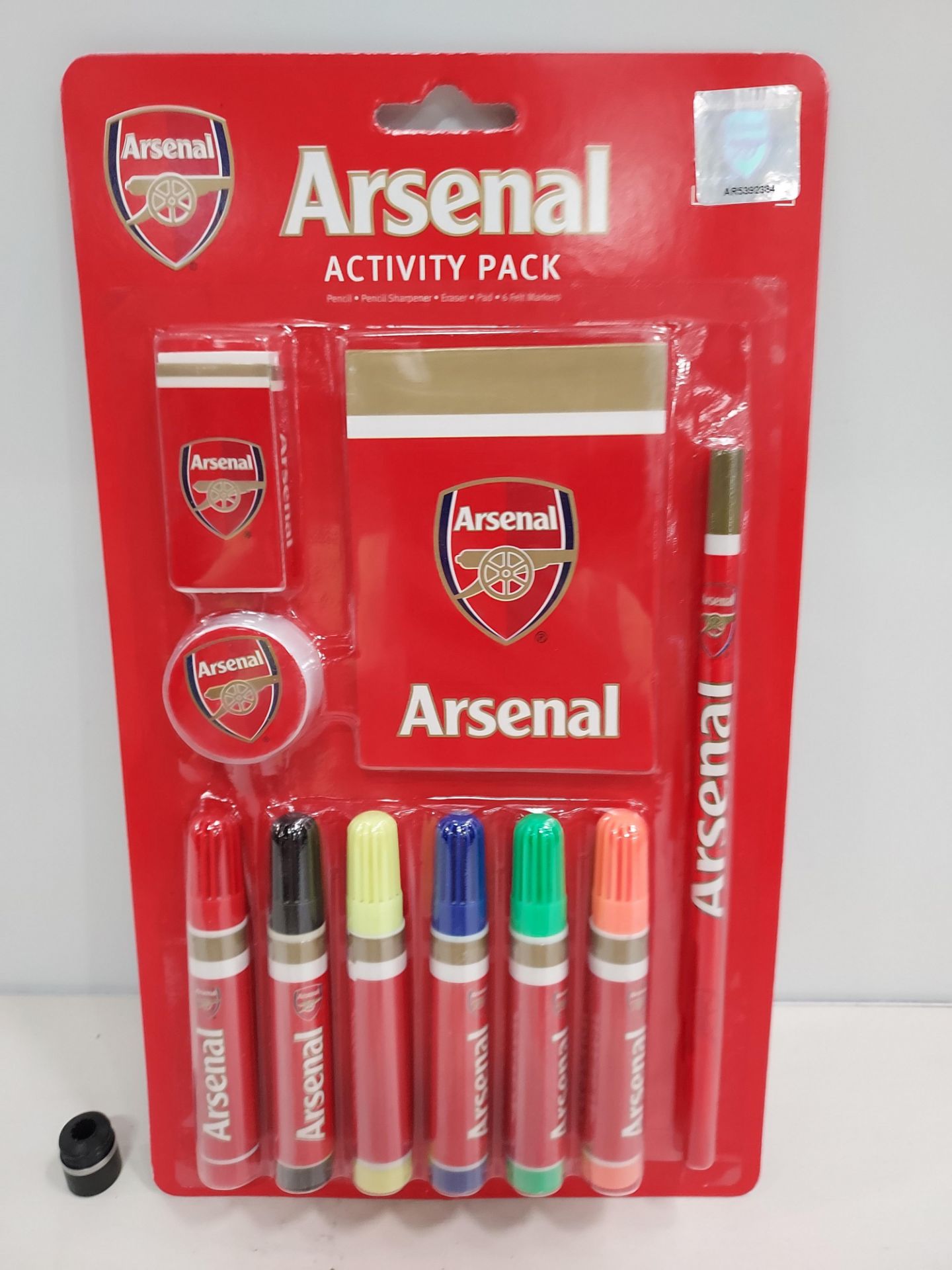 288 X BRAND NEW ARSENAL ACTIVITY PACK TO INCLUDE PENCIL /PENCIL SHARPENER / ERASER/ NOTE PAD/ AND