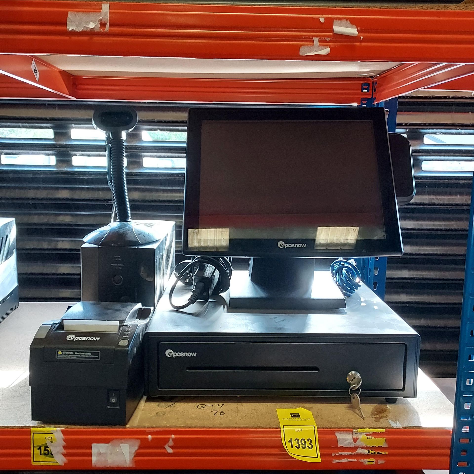 FULL EPOS NOW SYSTEM CONTAINING MONITOR WITH CARD READER , CASH REGISTER , RECEIPT PRINTER , APC