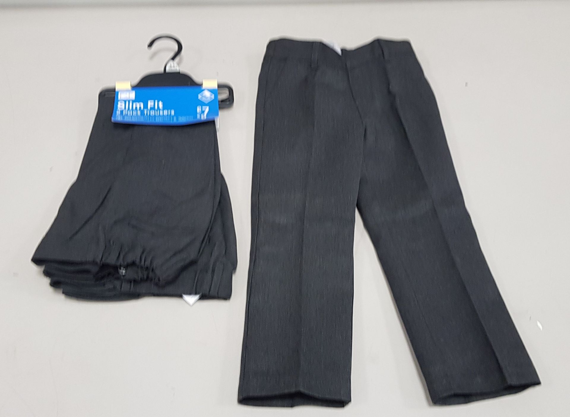 60 X BRAND NEW F&F PACKS OF 2 BOYS TROUSERS ( 30 X SLIM FIT TROUSERS SIZE 5-6 TO 10-11 ) ( 30 X