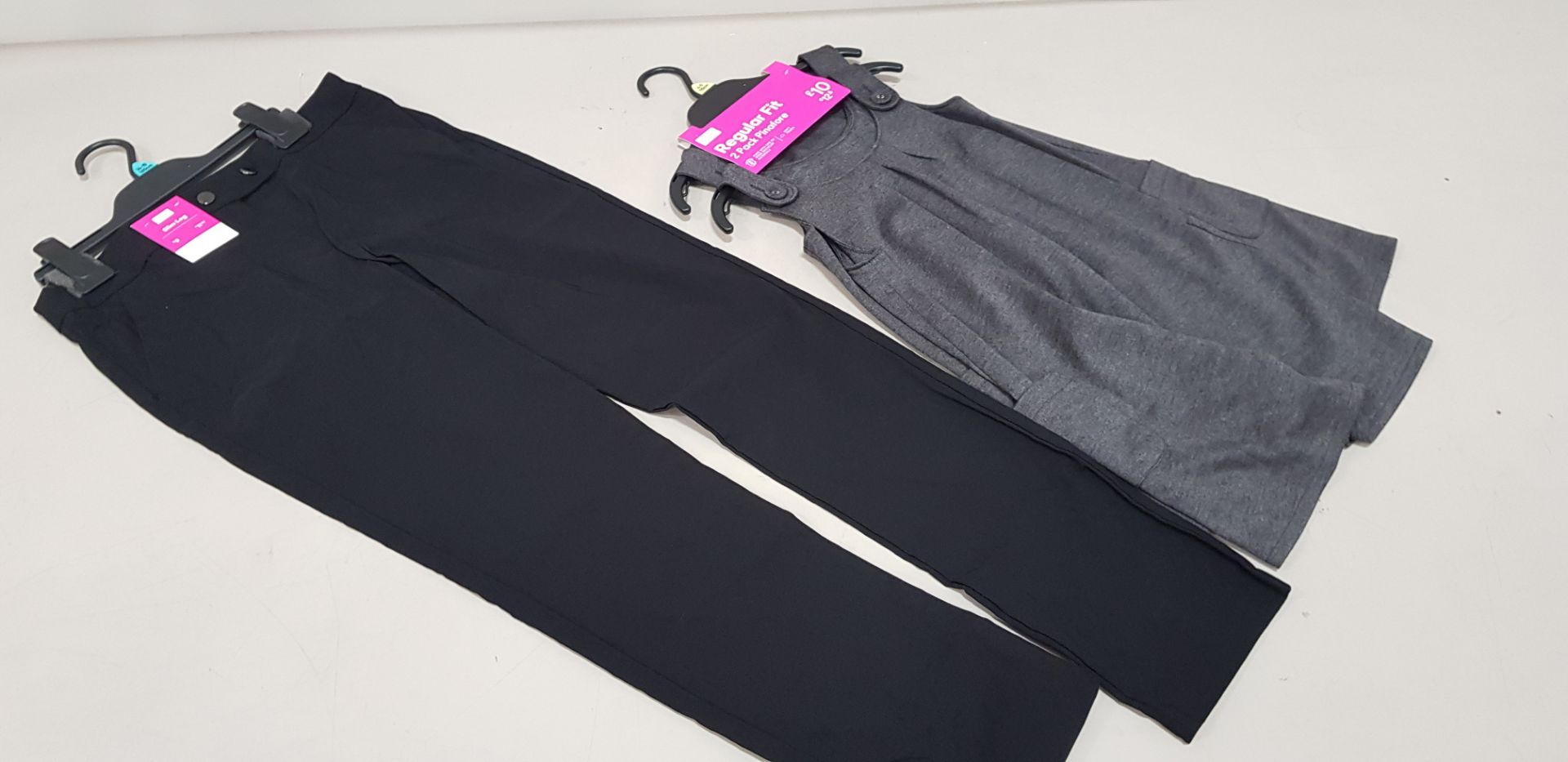 50 X MIXED F&F SCHOOL WEAR LOT TO INCLUDE 30 X BRAND NEW F&F GIRLS SLIM LEG TROUSERS IN VARIOUS