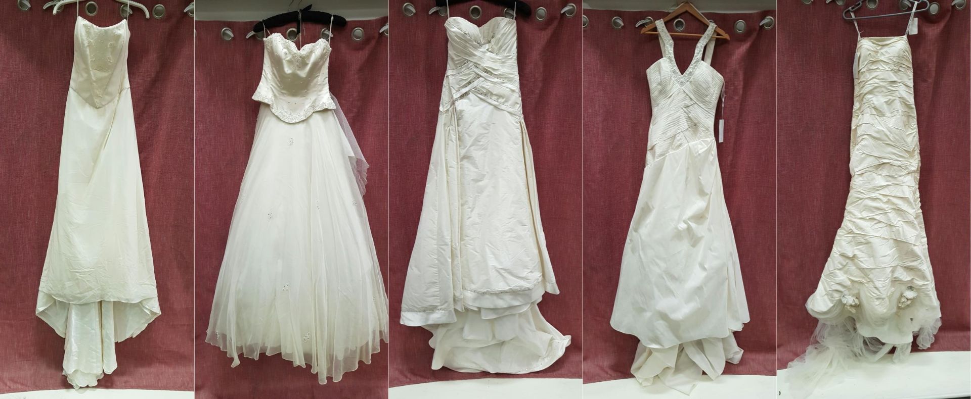 5 X EX-BRIDAL SHOP IVORY WEDDING DRESSES ALL SIZE 12 IE. HOLLYWOOD DREAMS, SOPHIA TOLLI,