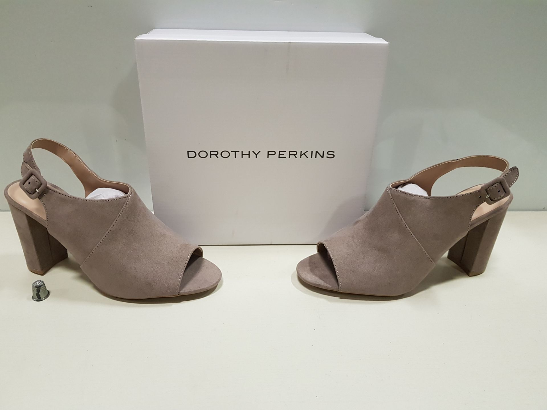 16 X BRAND NEW DOROTHY PERKINS TAUPE SAVO HEELED SANDALS UK SIZE 6 RRP-£28.00 TOTAL RRP-£448.00