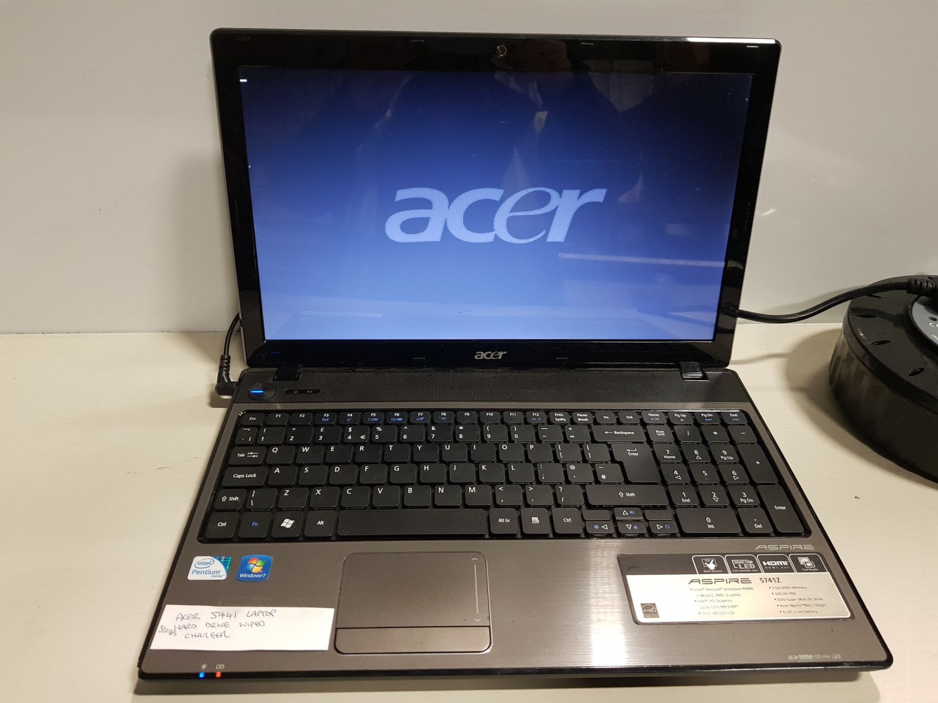 1 X ACER 5741 LAPTOP 320GB NO O/S WITH CHARGER