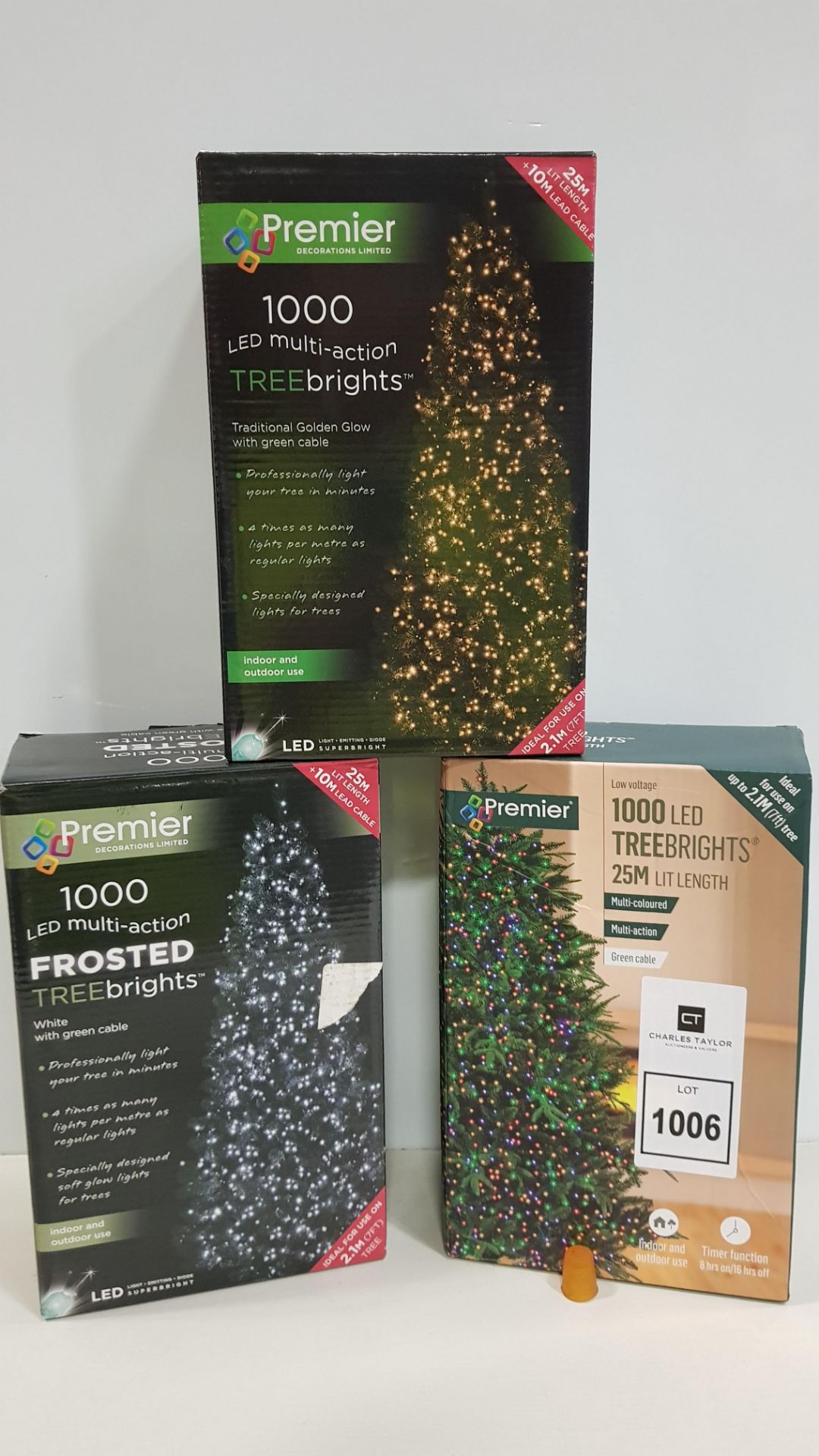 5 X BRAND NEW PREMIER 1000 LED TREEBRIGHTS - 25M LIT LENGTH FOR INDOOR/OUTDOOR USE AND WITH TIMER