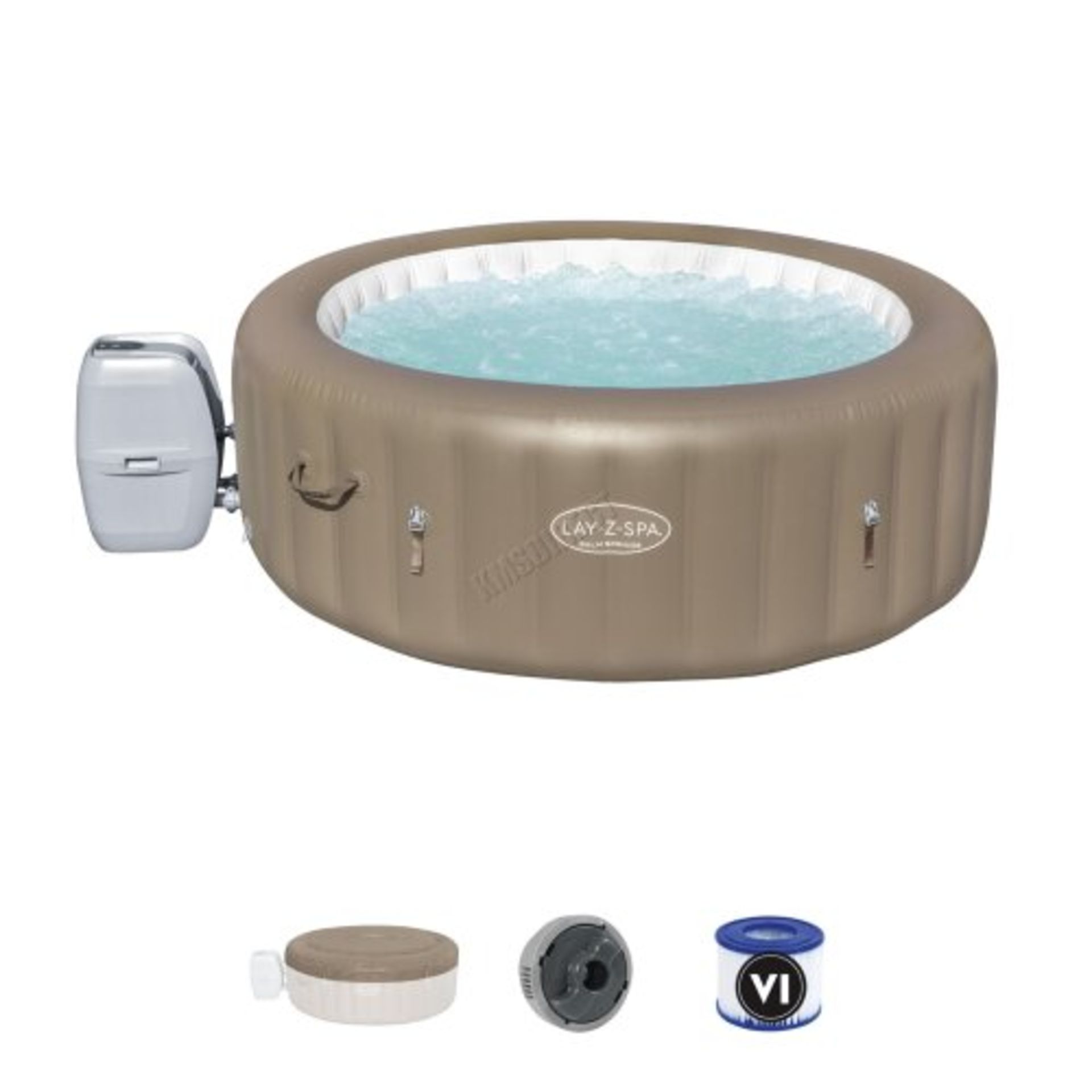 BRAND NEW BESTWAY PALM SPRINGS LAY-Z-SPA PORTABLE SPA 140 BUBBLE JET SYSTEM, FREEZE SHIELD & MULTI - Image 3 of 3
