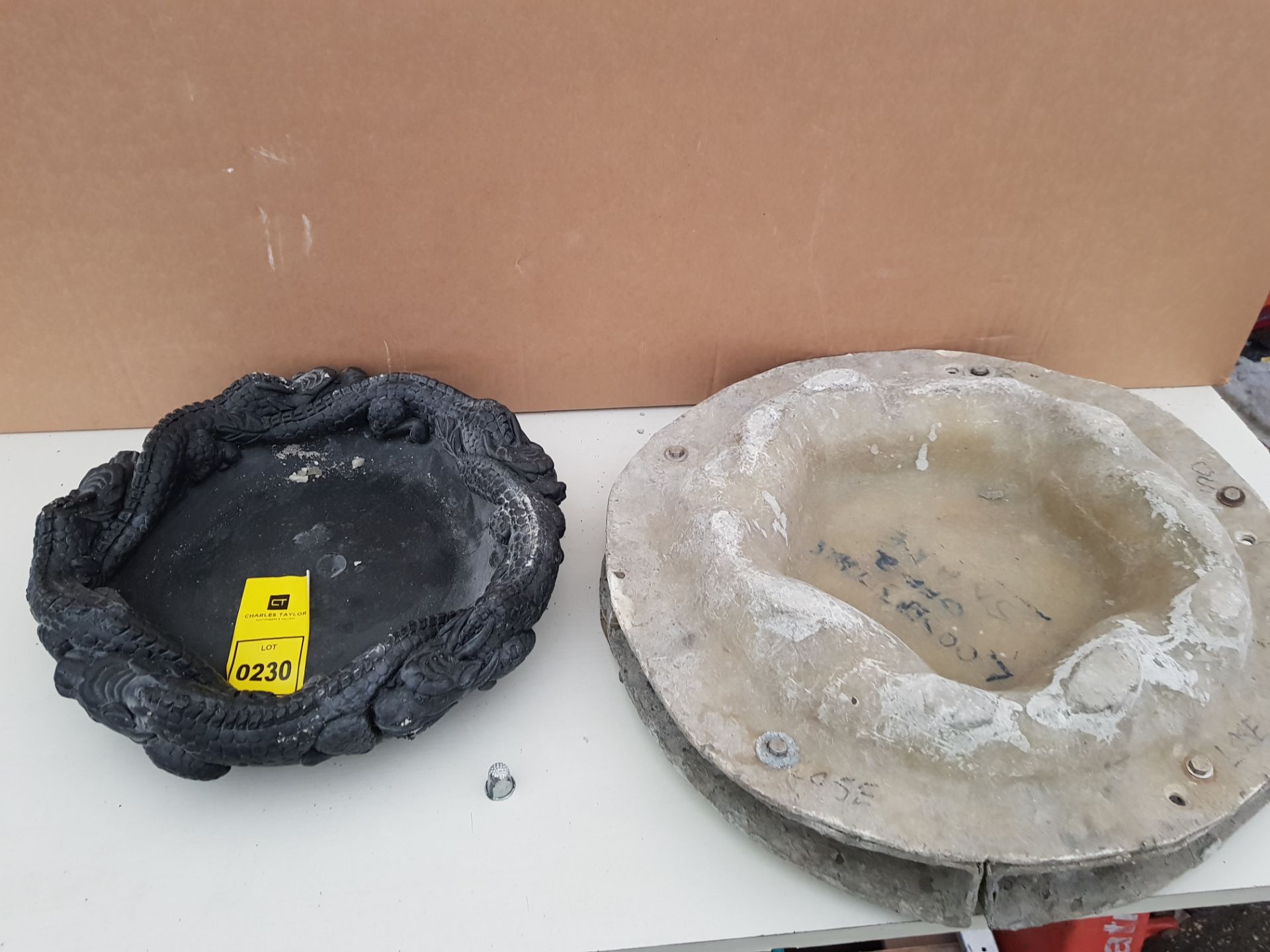 35CM BIRD BATH BOWL MASTER CAST WITH LATEX SLIP & FIBRE GLASS MOULD (FOR CASTING PRODUCT TO