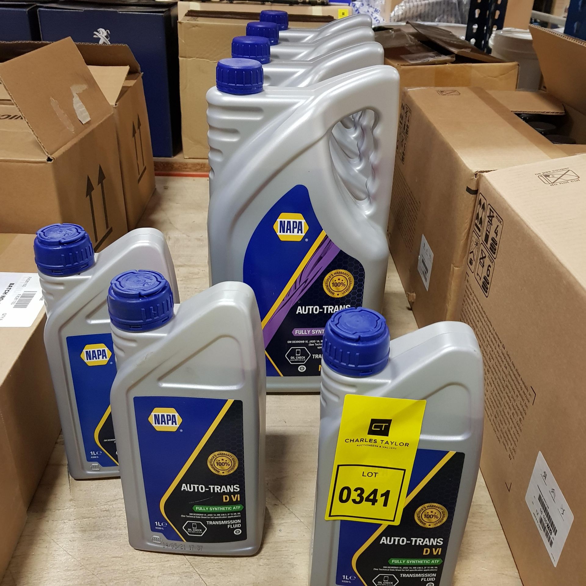 7 X BRAND NEW NAPA AUTO-TRANS D VI FULLY SYNTHETIC ATF TRANSMISSION FLUID. (4 X 5L AND 3 X 1L)