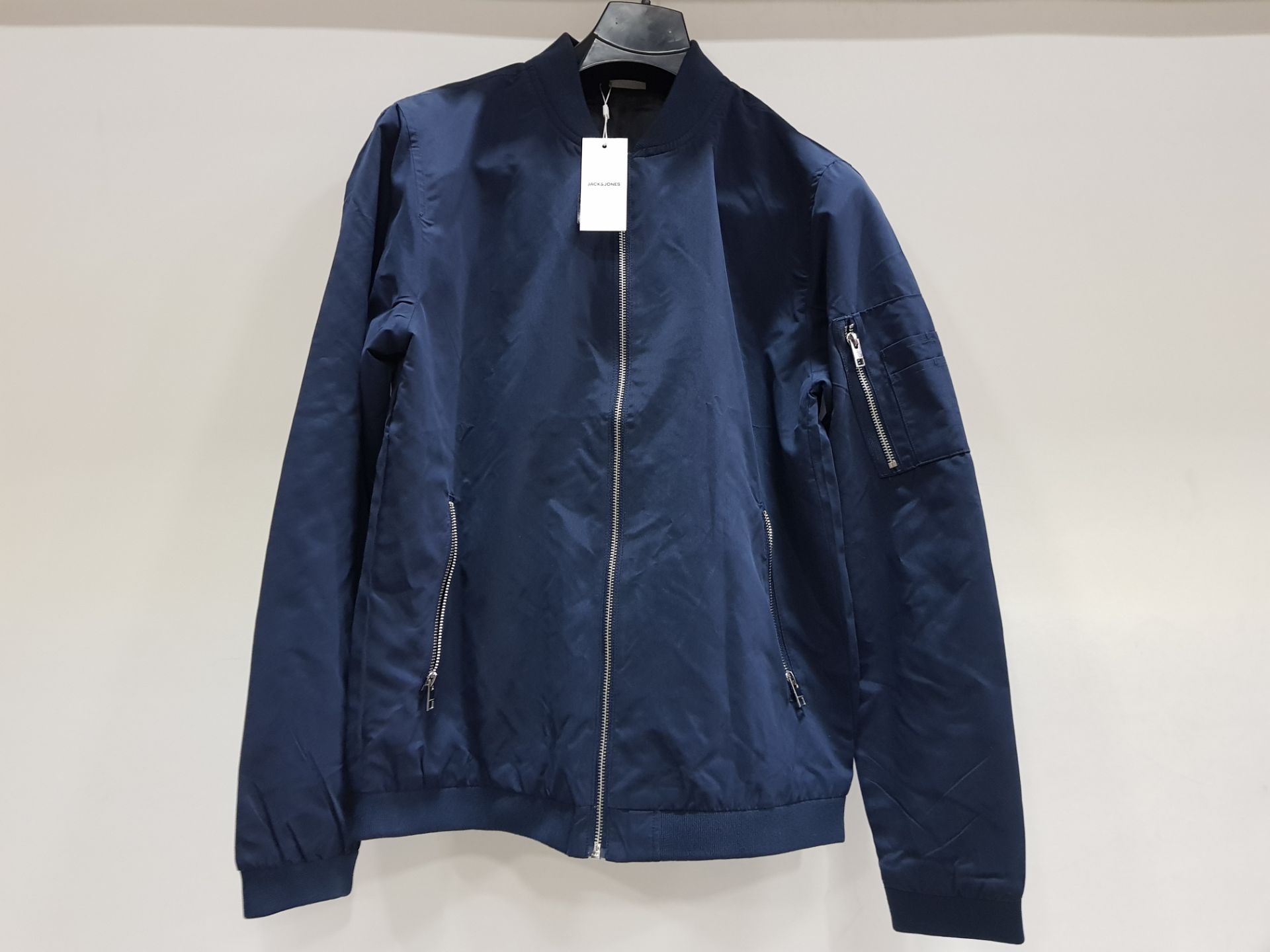 11 X BRAND NEW JACK & JONES JJERUSH BOMBER NOOS JACKETS ALL IN SIZE BLUE - ALL IN SIZE SMALL