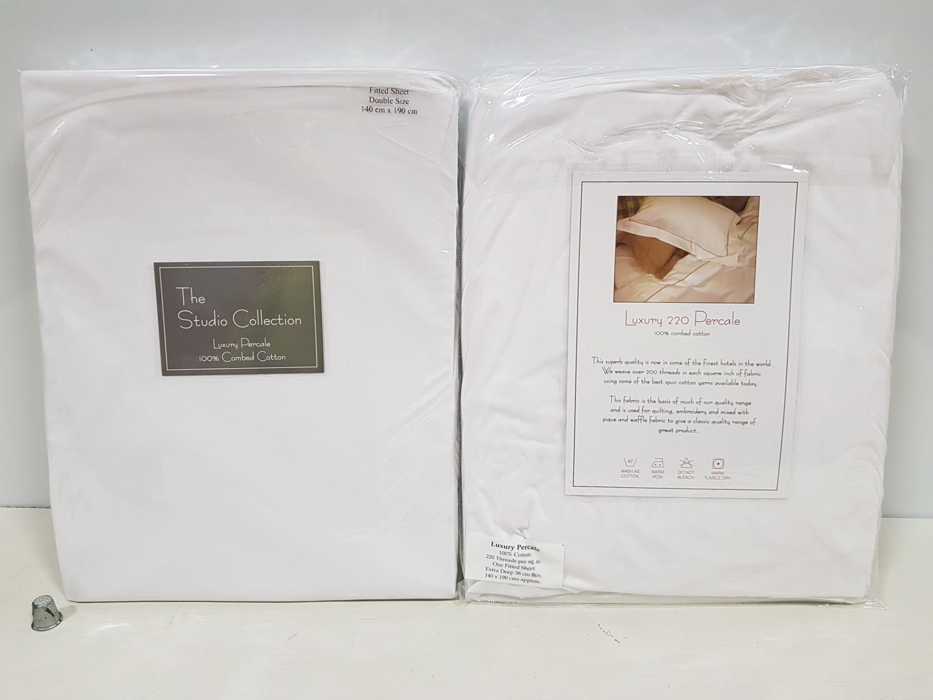 39 X BRAND NEW THE STUDIO COLLECTION LUXURY PERCALE 100% COTTON FITTED SHEETS SIZE (140X190CM) IN