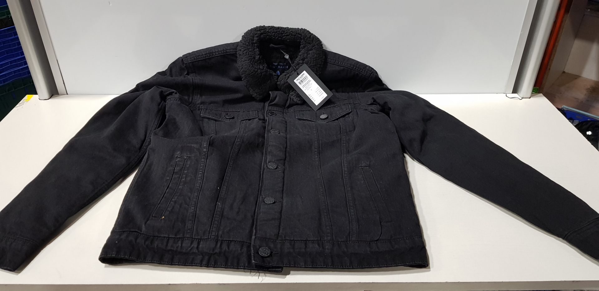 5 X BRAND NEW ONLY & SONS BLACK BUTTONED JACKETS SIZE SMALL - RRP-£65.00 PP TOTAL RRP-£325.00