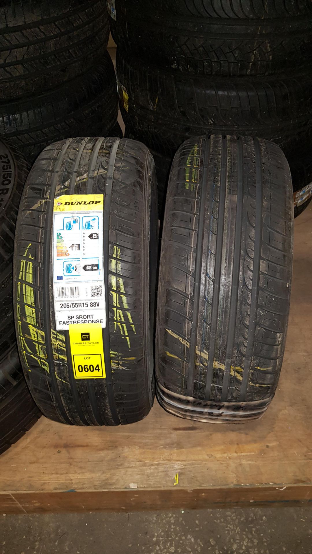 2 X BRAND NEW DUNLOP - SIZE -205/55 R15.88V - SP SPORT FASTERRESPONSE