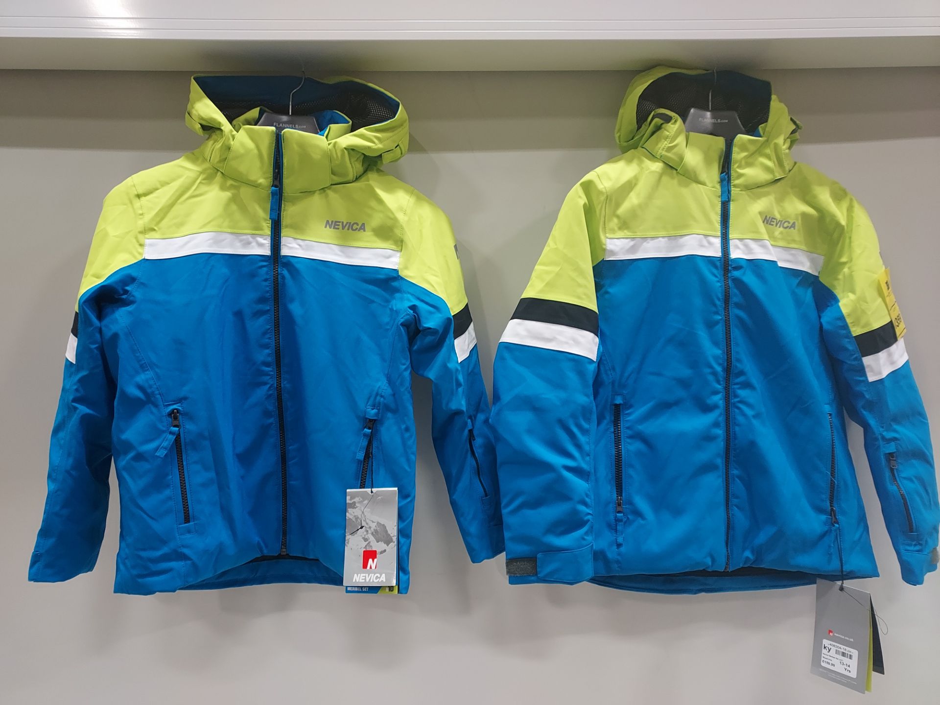 2 X BRAND NEW NEVICA MERIBEL BLUE / LIME WINTER JACKET IN SIZES 8-9 YEARS AND 10-11 YEARS RRP £159.