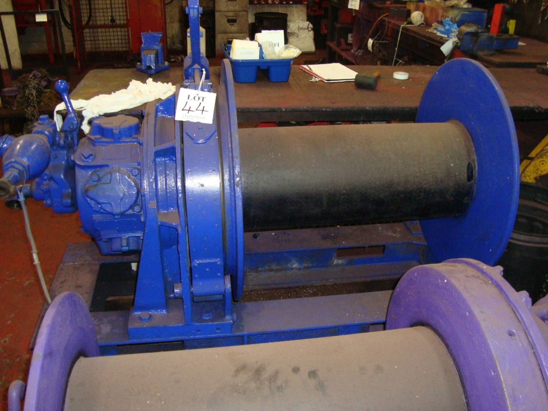 An Ingersol Rand 5 tonne compressed air powered drum winch