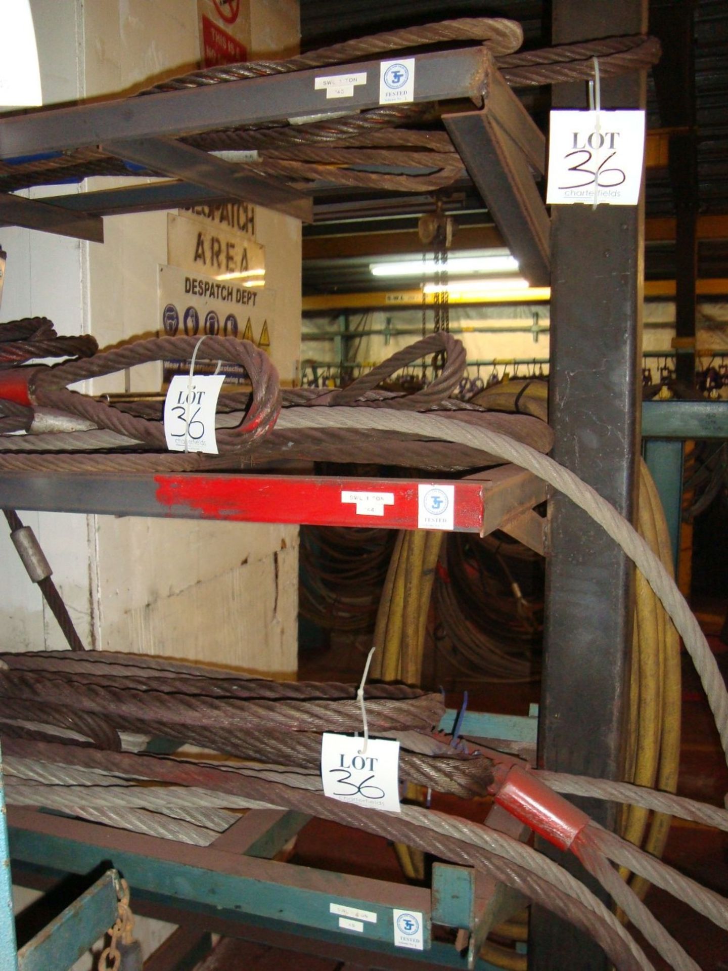 A quantity of heavy duty braided steel cabling, as lotted