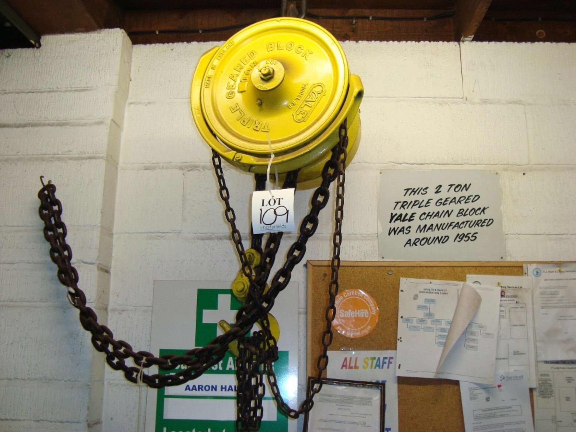 A Yale Model B-B triple geared two ton chain block (circa 1955)