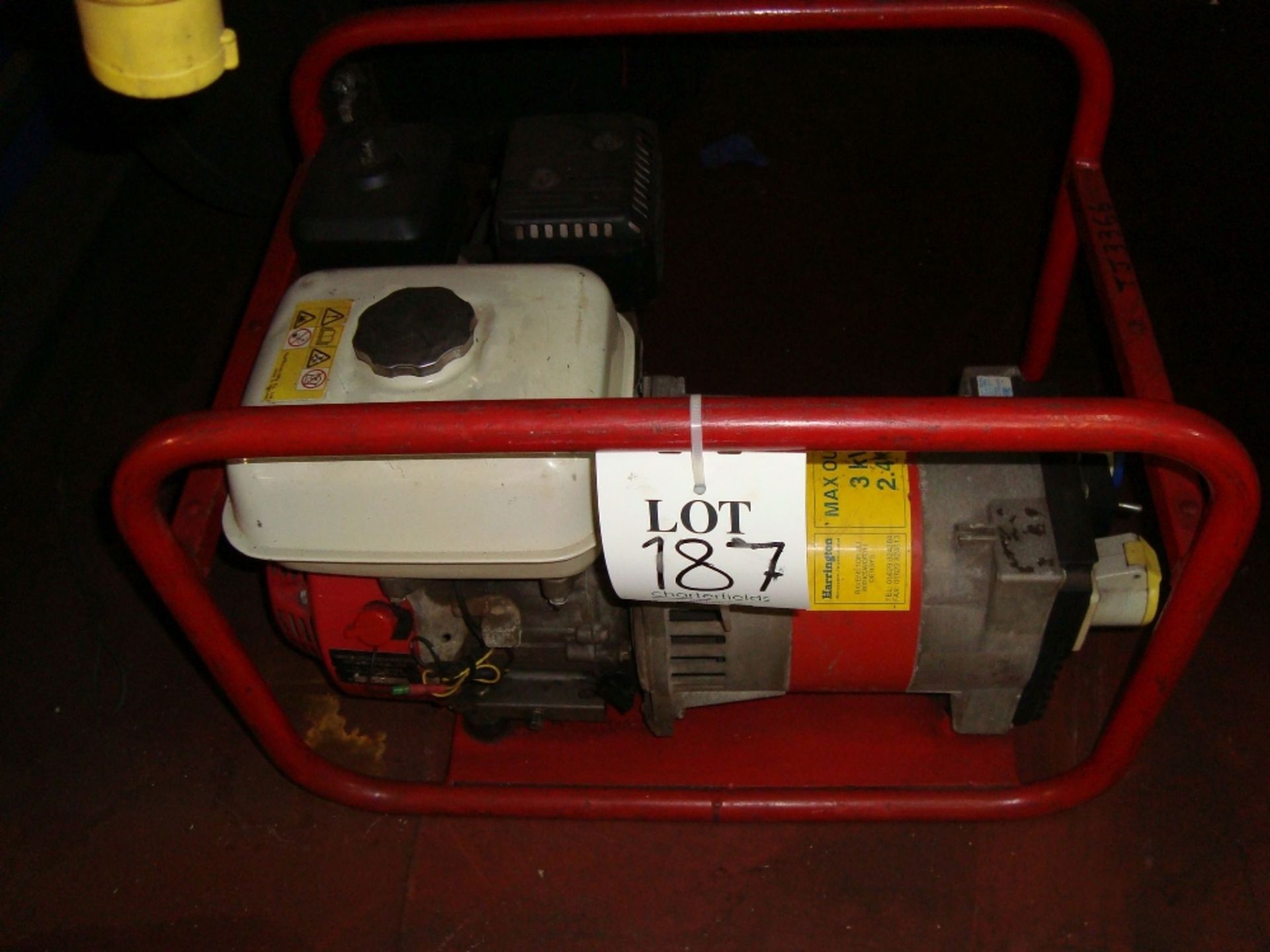 A Harrington petrol 3KVA generator with Honda engine