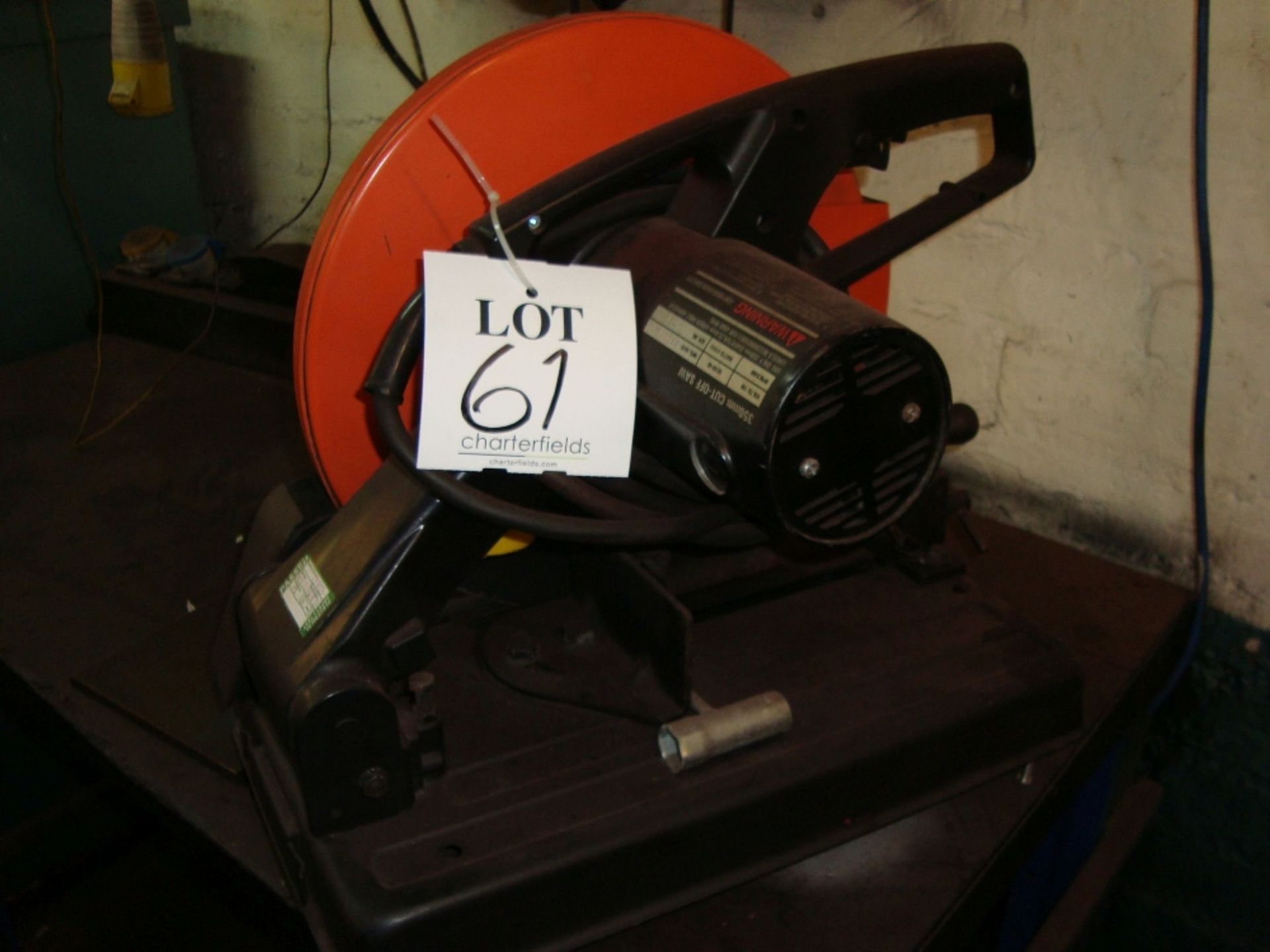 An Alfra 350mm 110V circular cut off saw, Serial No. 030