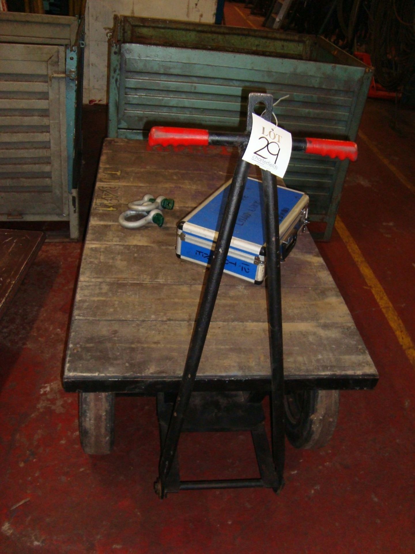 3 - Four wheel mobile 1 tonne works trolleys, as lotted