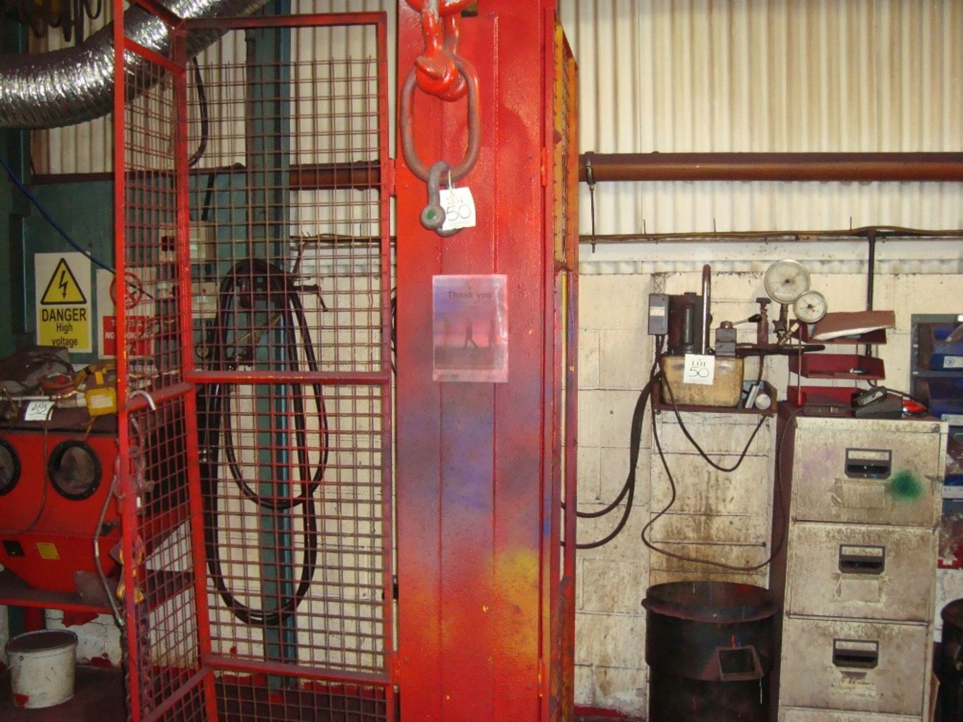A steel framed hydraulic 30 tonne tackle test rig