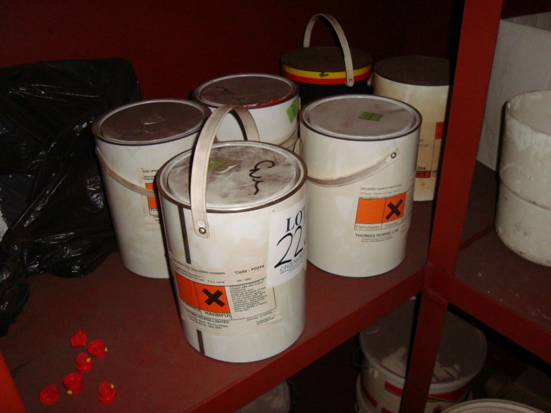 The contents of the paint store with stock including; 23 various tins and tubs of paint, spray paint - Image 2 of 4