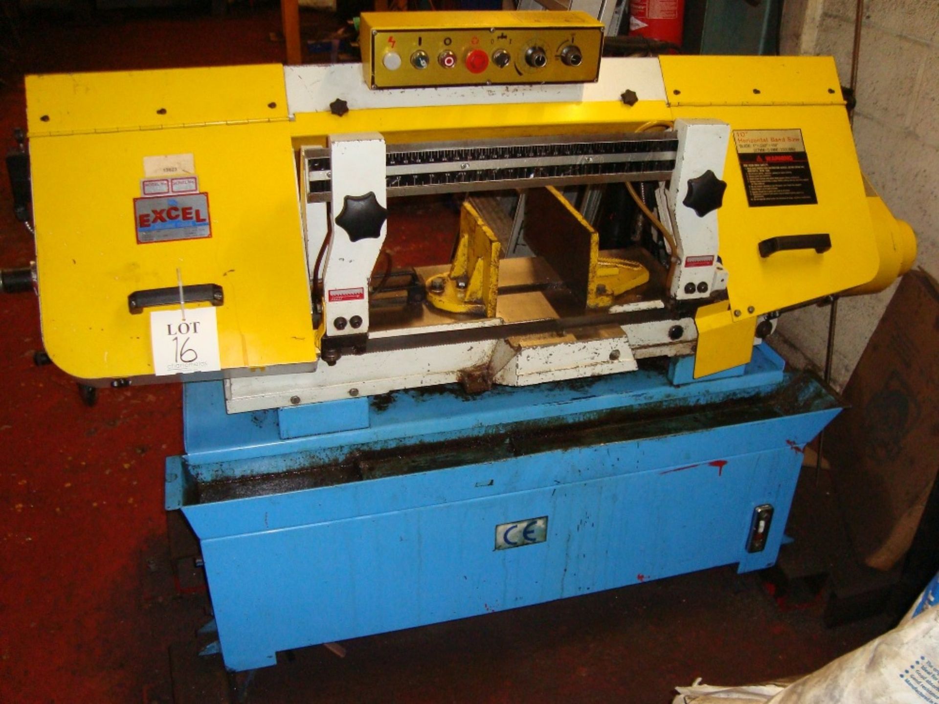 An Excel PBS250V 10" horizontal band sawing machine, Serial No. 06057841