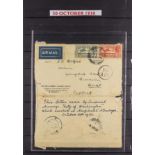 INDIA 1930 AIR CRASH "CITY OF WASHINGTON" cover from Bombay to England, opened out for display,