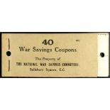 GREAT BRITAIN NATIONAL SAVINGS BOOKLET - MAY 1916 complete. '40 War Savings Coupons'. Rarely seen.