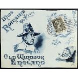 CANADA 1892 DELIGHTFUL HAND PAINTED COVER FRONT a very attractive envelope front bearing 5c small