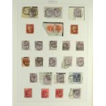 GREAT BRITAIN LONDON DISTRICT CANCELS collection of QV-QE2 stamps and pieces written up in an album.