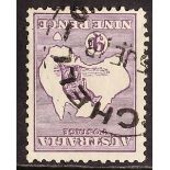 AUSTRALIA 1915-27 9d violet Kangaroo, watermark inverted, SG 39aw, cds used. Cat. £110.
