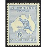 AUSTRALIA 1915 6d ultramarine Kangaroo, watermark 5, SG 26, fine mint and well centred. Cat. £225.