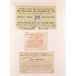 SHIPPING EPHEMERA A collection of ephemera from shipping lines; two Cunard-White Star Money Order