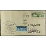 UNITED STATES 1933 Century of Progress 50c green air stamp, Scott C18, on Zeppelin cover, Chicago to