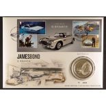 COIN COVER 2020 Silver Proof James Bond coin cover issued by the Royal Mail, comes with