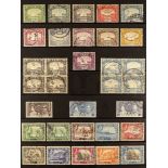 ADEN 1937-63 USED COLLECTION incl. 1937 Dhow set to 5r plus additional 1a & 2½a blocks of 4, 1939-48